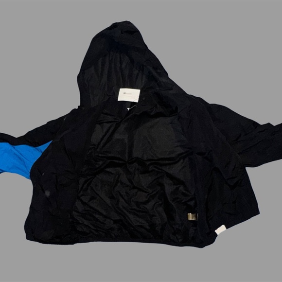 T by Alexander Wang Colorblock Hooded Windbreaker Jacket – Black Blue White XL - Picture 2 of 5